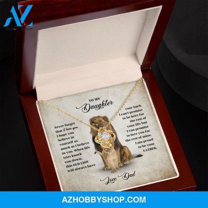 To My Daughter - Never Forget - Love Knot Necklace