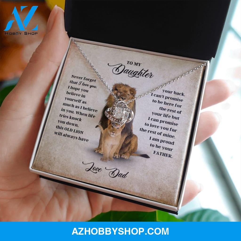 To My Daughter - Never Forget - Love Knot Necklace