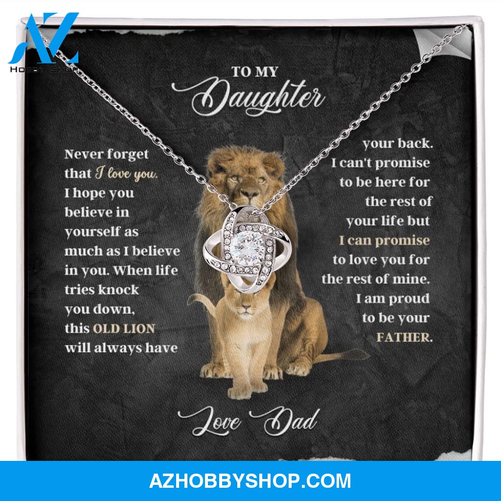To My Daughter - Never Forget - Love Knot Necklace