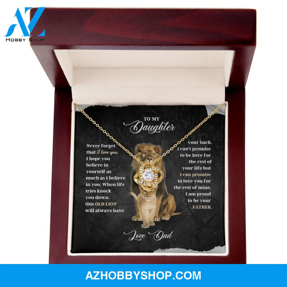 To My Daughter - Never Forget - Love Knot Necklace