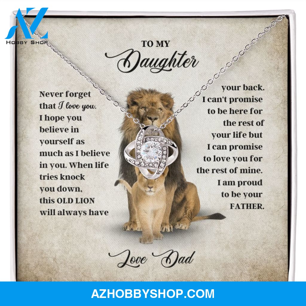 To My Daughter - Never Forget - Love Knot Necklace