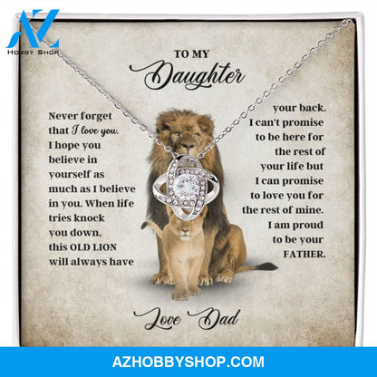 To My Daughter - Never Forget - Love Knot Necklace