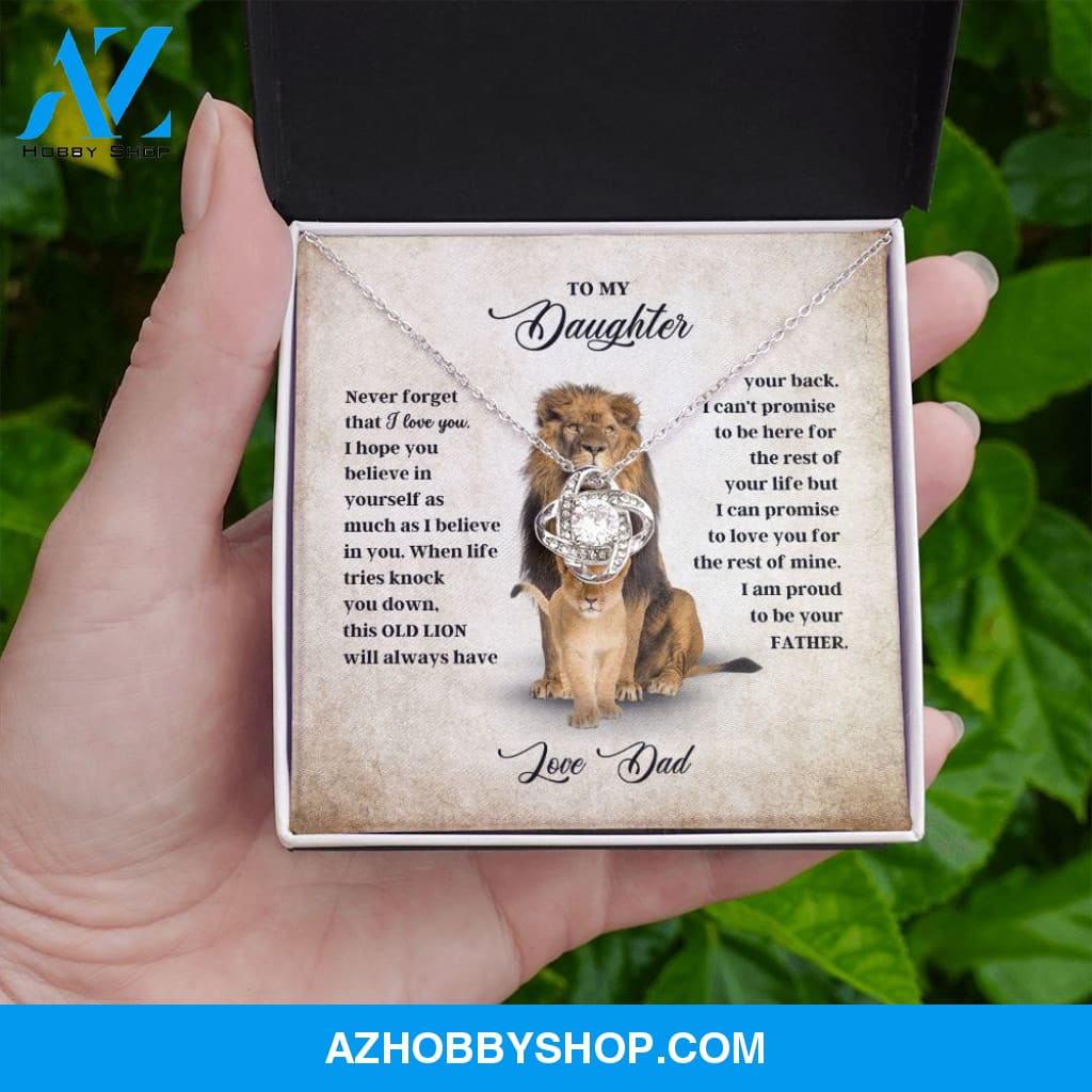 To My Daughter - Never Forget - Love Knot Necklace