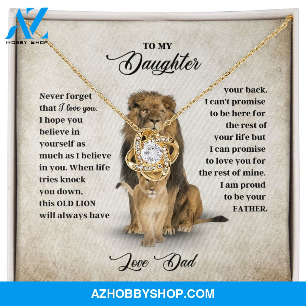 To My Daughter - Never Forget - Love Knot Necklace