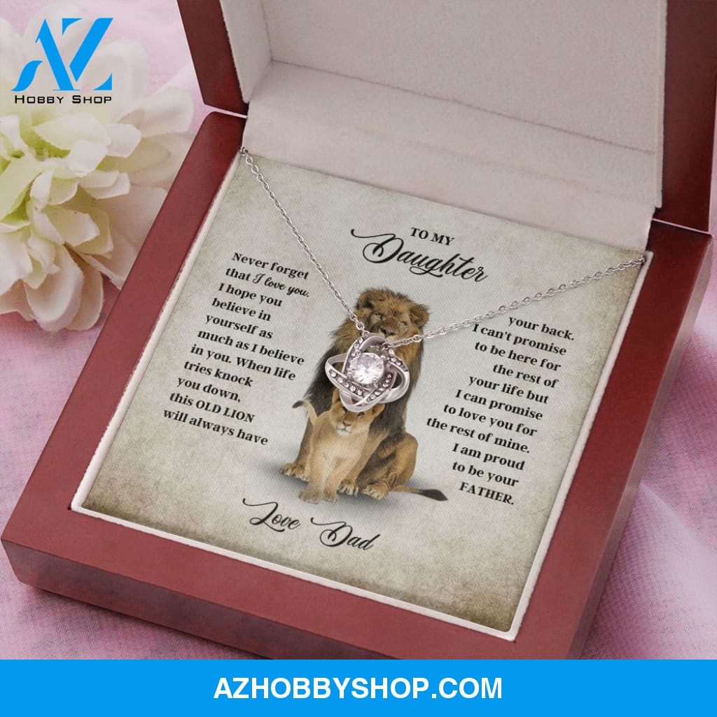 To My Daughter - Never Forget - Love Knot Necklace