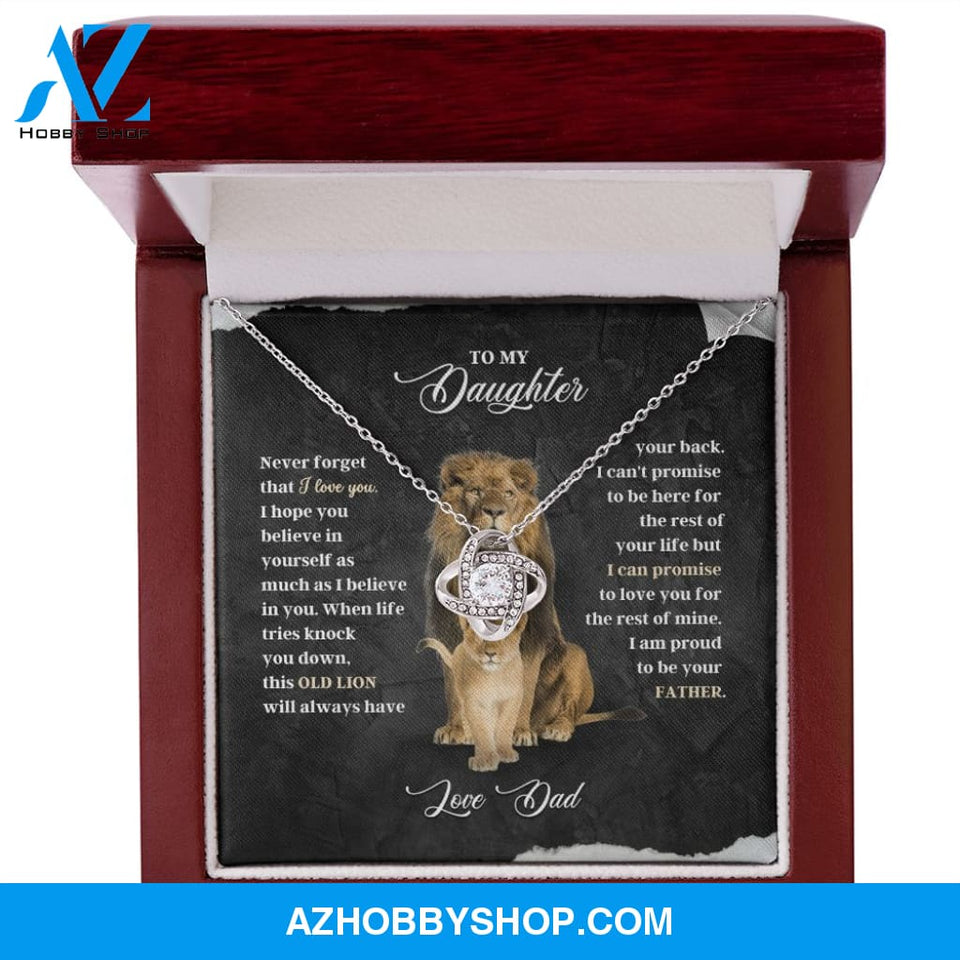 To My Daughter - Never Forget - Love Knot Necklace