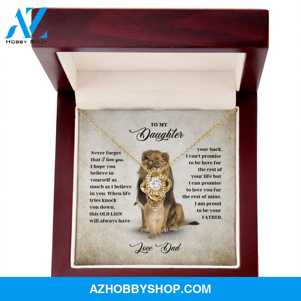 To My Daughter - Never Forget - Love Knot Necklace