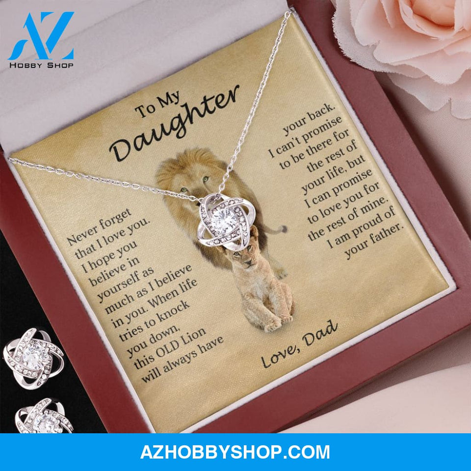 To My Daughter | Old Lion | Love Knot Earring & Necklace Set
