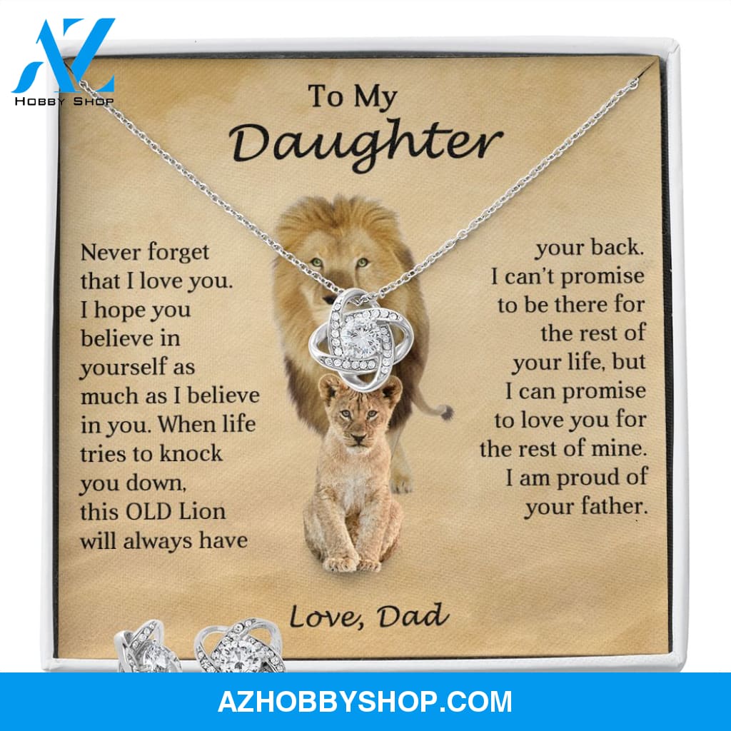 To My Daughter | Old Lion | Love Knot Earring & Necklace Set