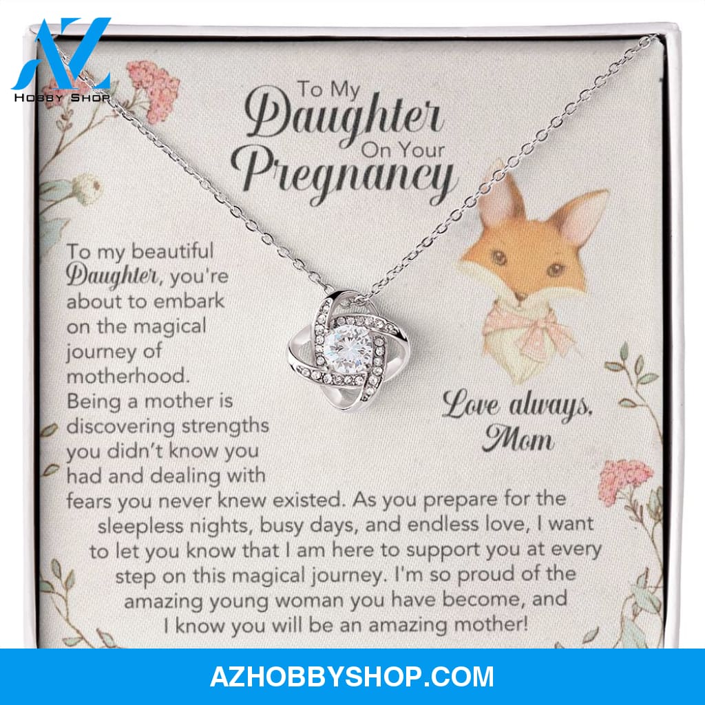 To My Daughter On Your Pregnancy Silver Necklace