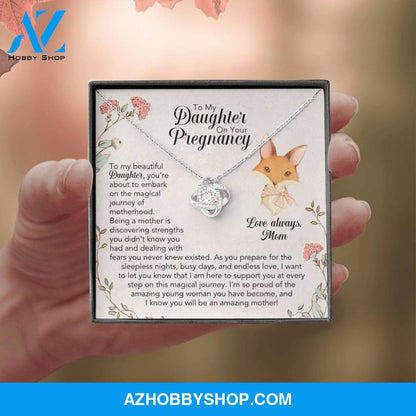 To My Daughter On Your Pregnancy Silver Necklace