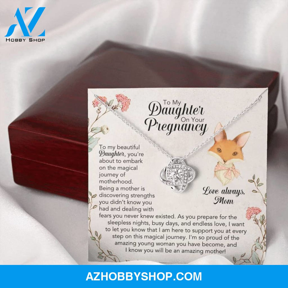 To My Daughter On Your Pregnancy Silver Necklace