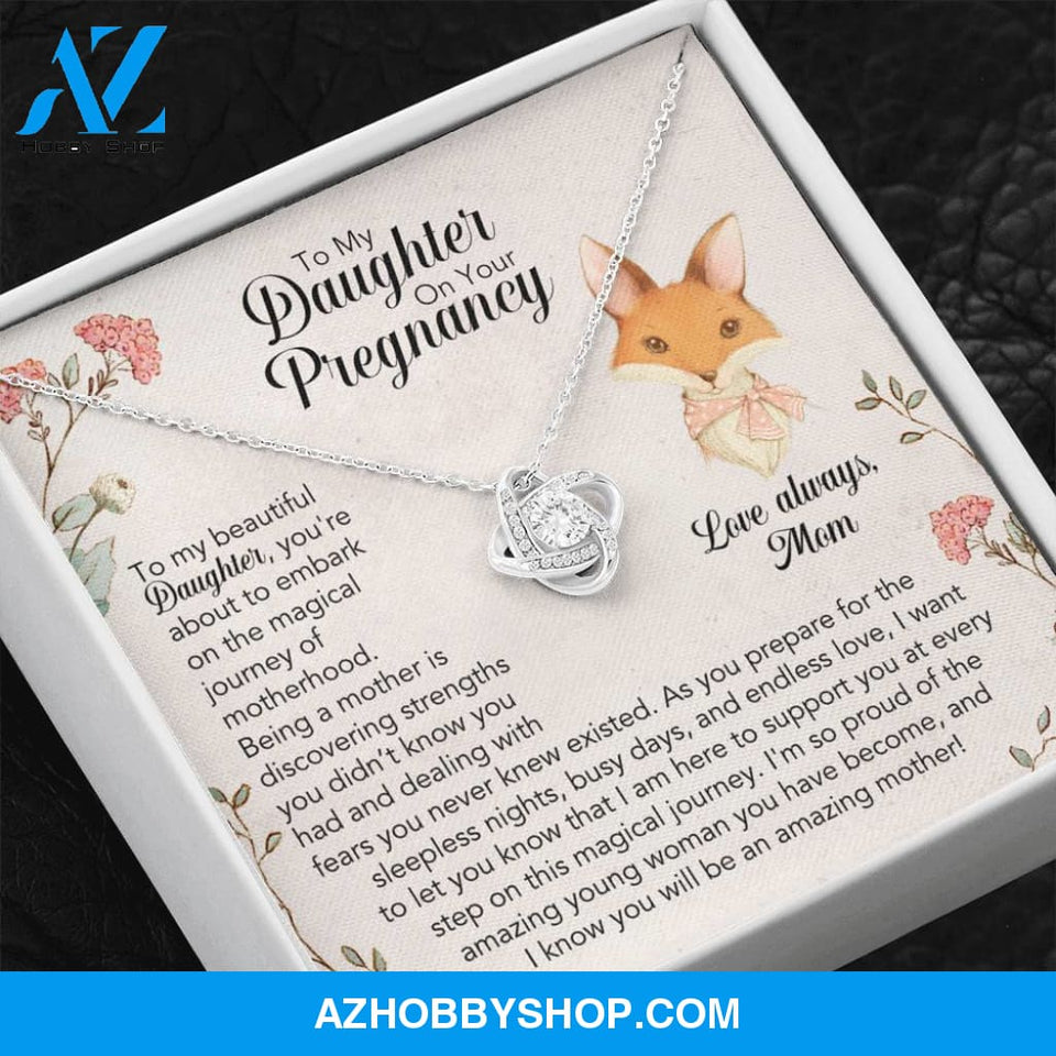 To My Daughter On Your Pregnancy Silver Necklace