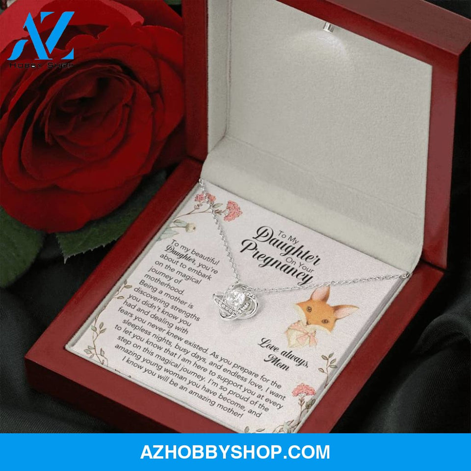 To My Daughter On Your Pregnancy Silver Necklace