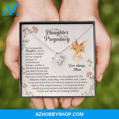 To My Daughter On Your Pregnancy Silver Necklace