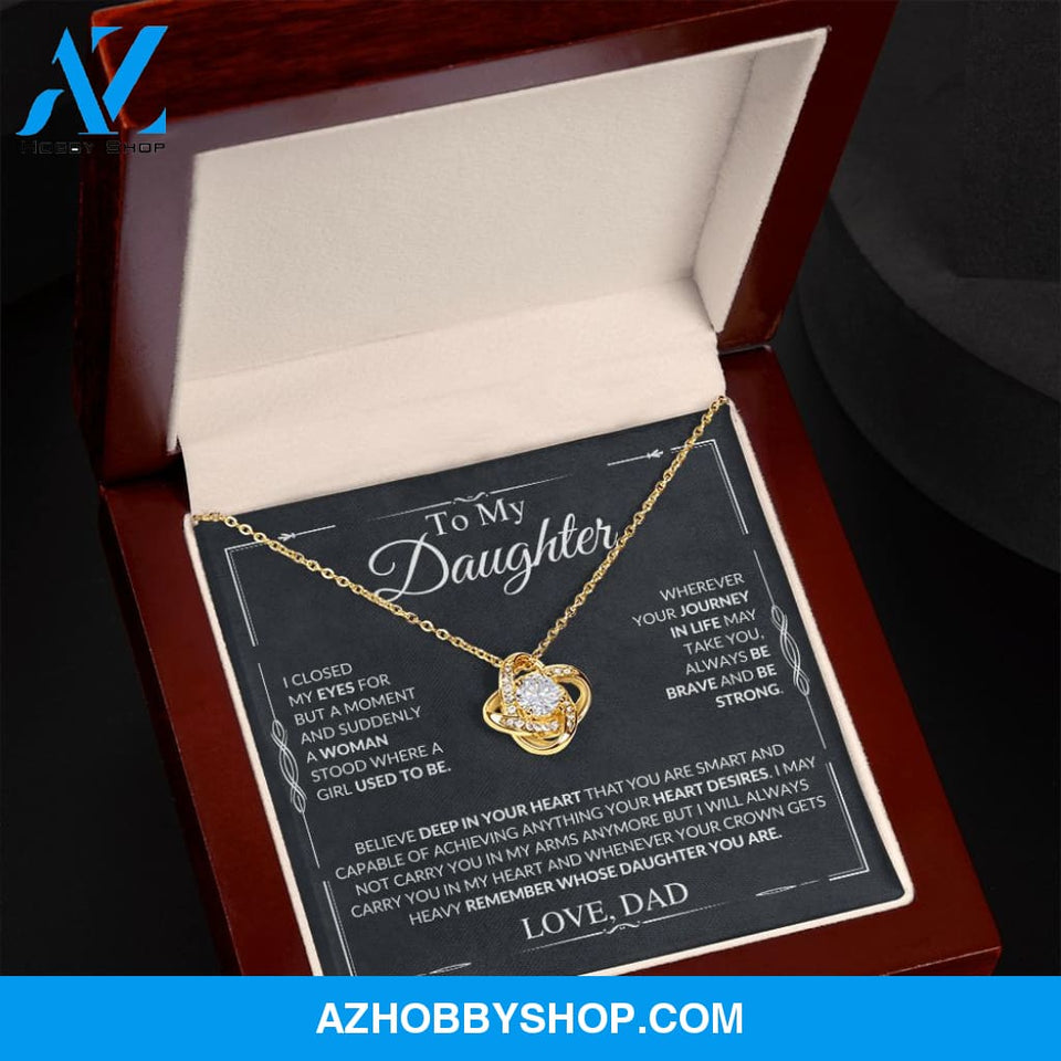 To My Daughter - Remember - Love Knot Necklace