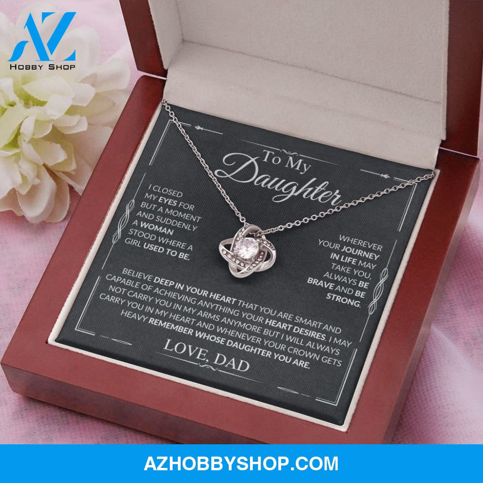 To My Daughter - Remember - Love Knot Necklace