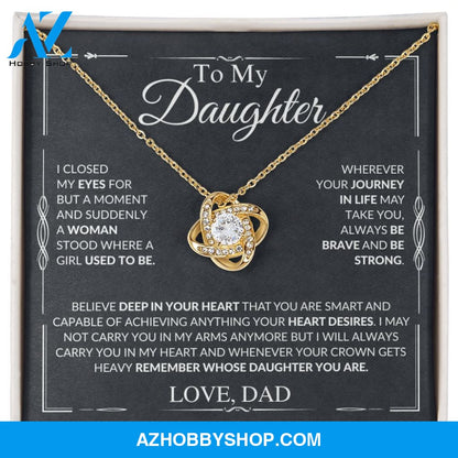 To My Daughter - Remember - Love Knot Necklace
