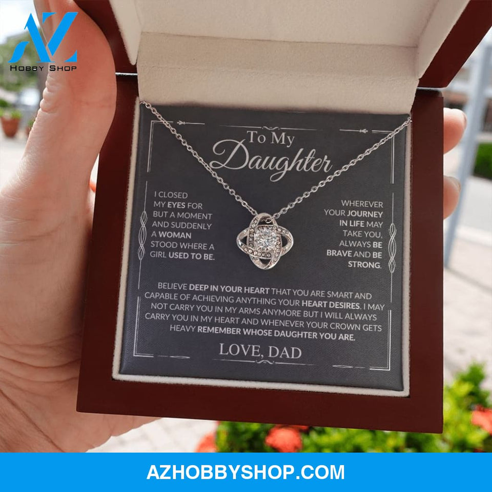 To My Daughter - Remember - Love Knot Necklace