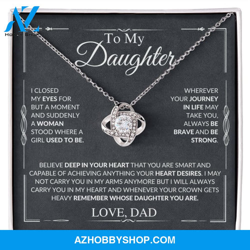 To My Daughter - Remember - Love Knot Necklace