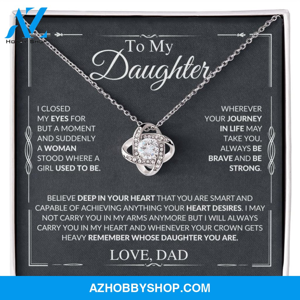 To My Daughter - Remember - Love Knot Necklace