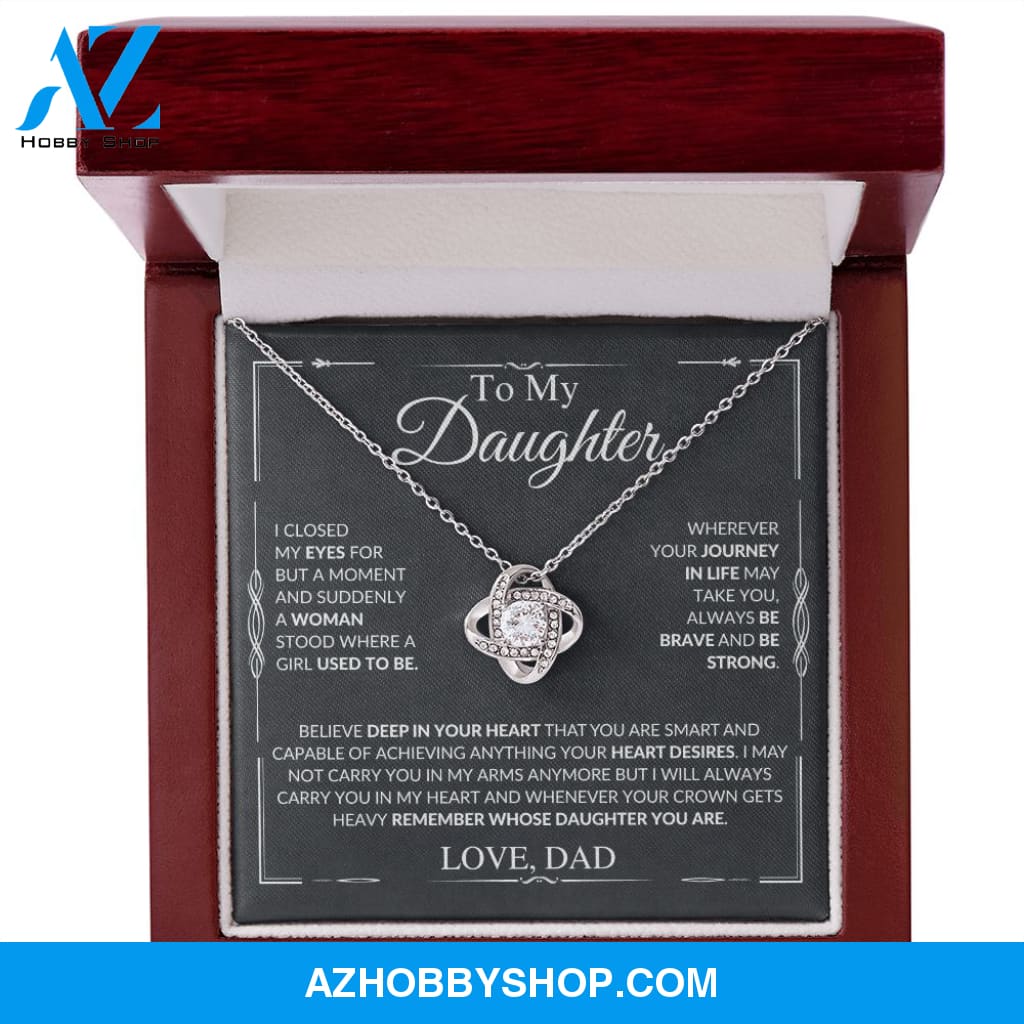 To My Daughter - Remember - Love Knot Necklace