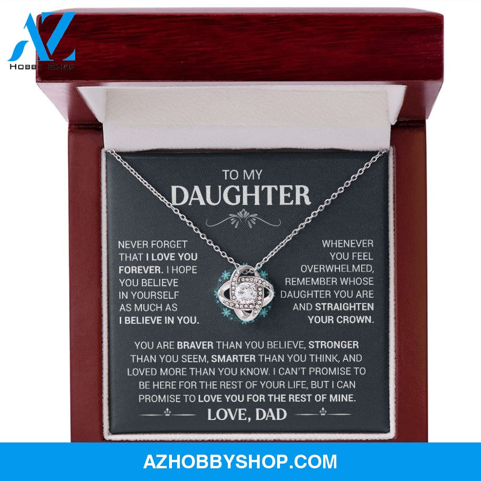 To My Daughter - Straighten Your Crown - Love Knot Necklace