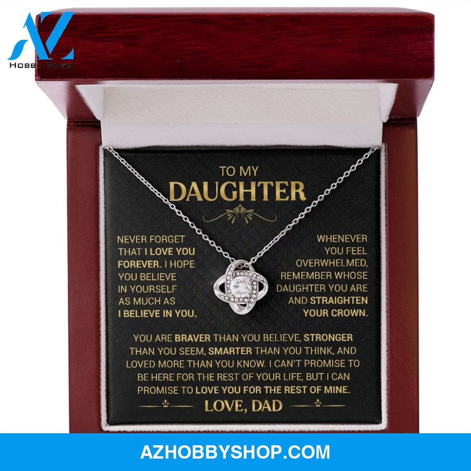 To My Daughter - Straighten Your Crown - Love Knot Necklace