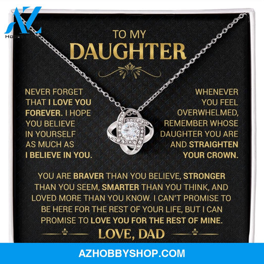 To My Daughter - Straighten Your Crown - Love Knot Necklace
