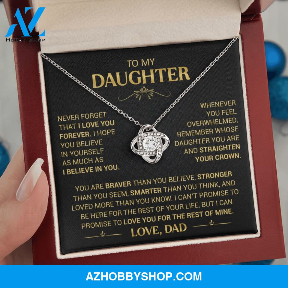 To My Daughter - Straighten Your Crown - Love Knot Necklace