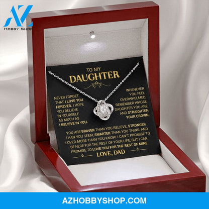 To My Daughter - Straighten Your Crown - Love Knot Necklace