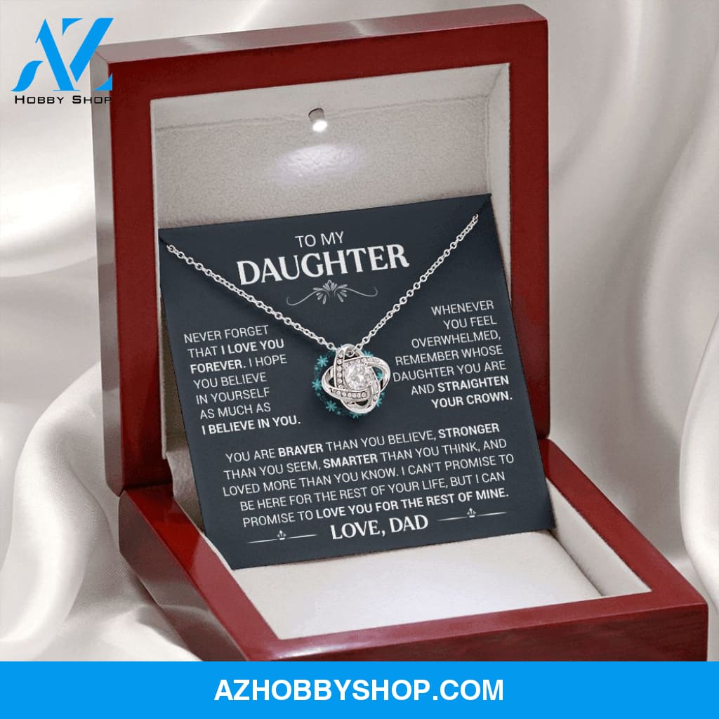 To My Daughter - Straighten Your Crown - Love Knot Necklace