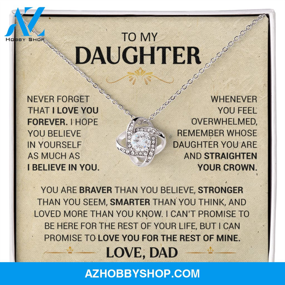 To My Daughter - Straighten Your Crown - Love Knot Necklace