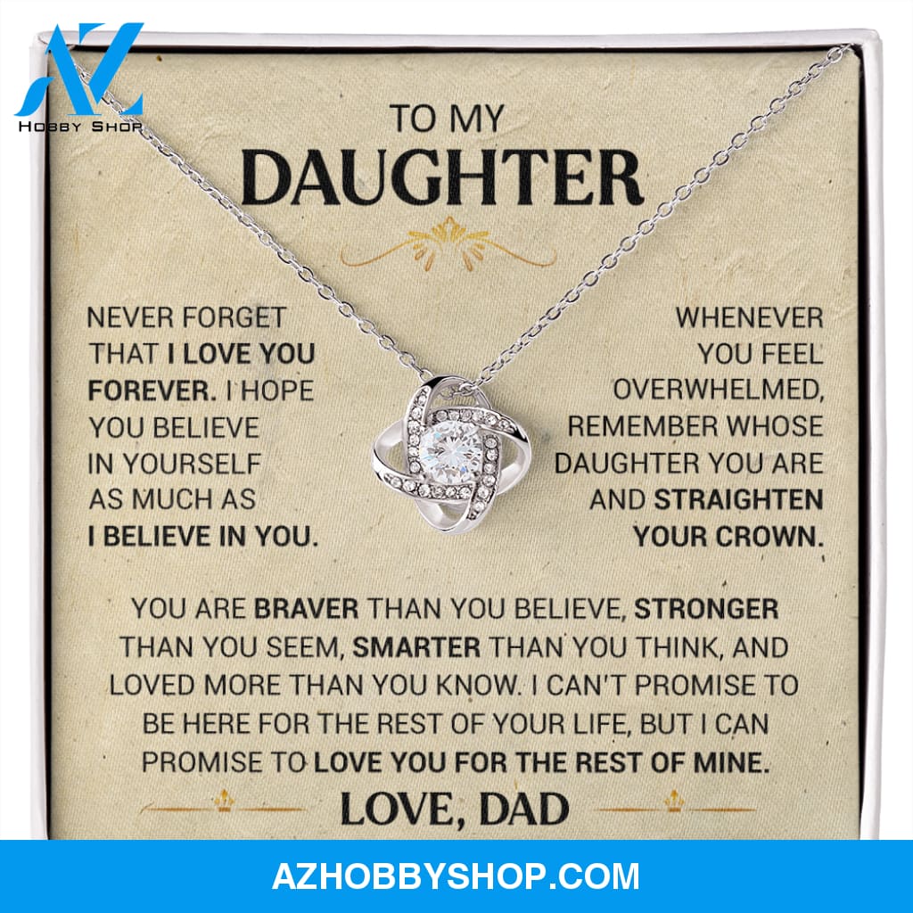 To My Daughter - Straighten Your Crown - Love Knot Necklace