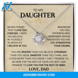 To My Daughter - Straighten Your Crown - Love Knot Necklace