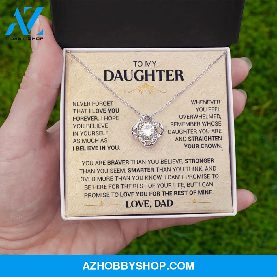 To My Daughter - Straighten Your Crown - Love Knot Necklace