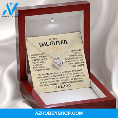To My Daughter - Straighten Your Crown - Love Knot Necklace
