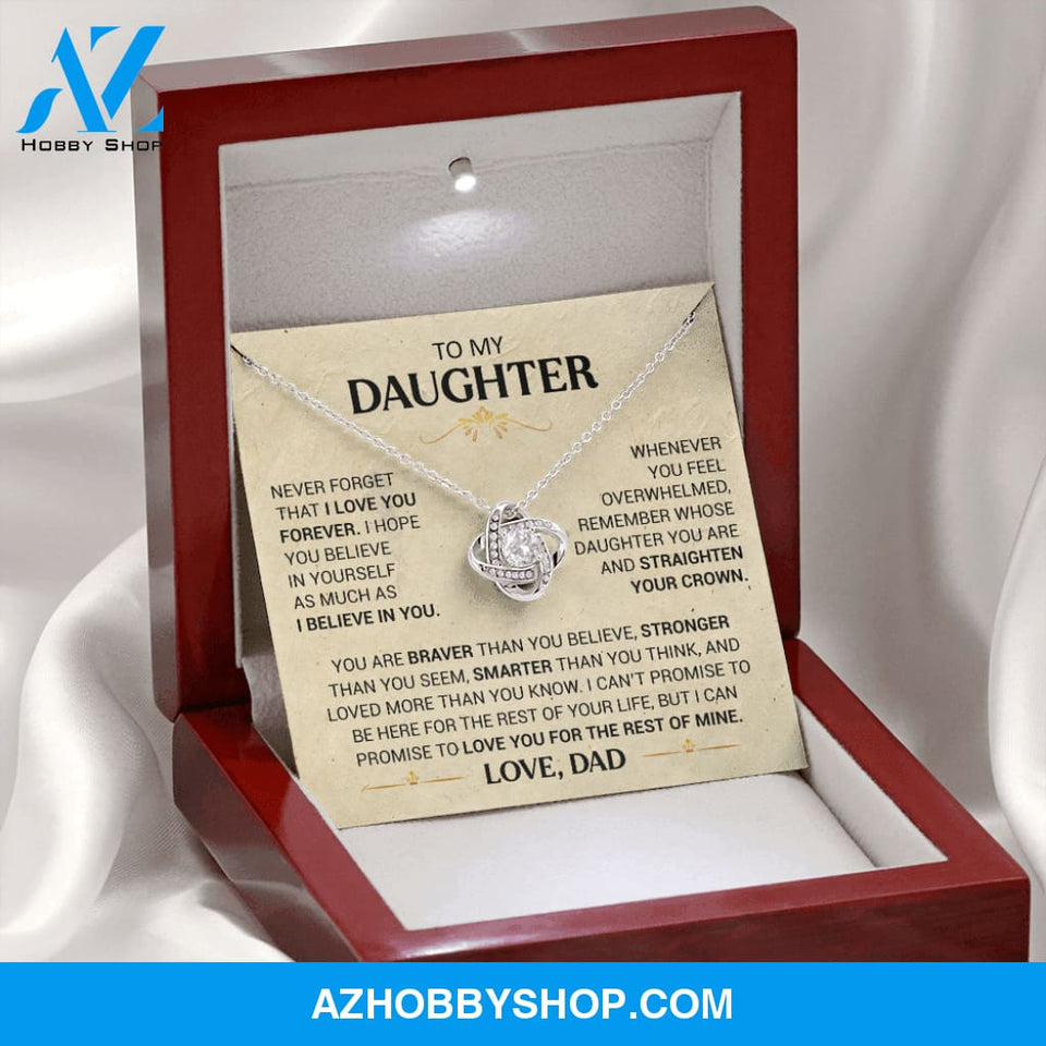 To My Daughter - Straighten Your Crown - Love Knot Necklace