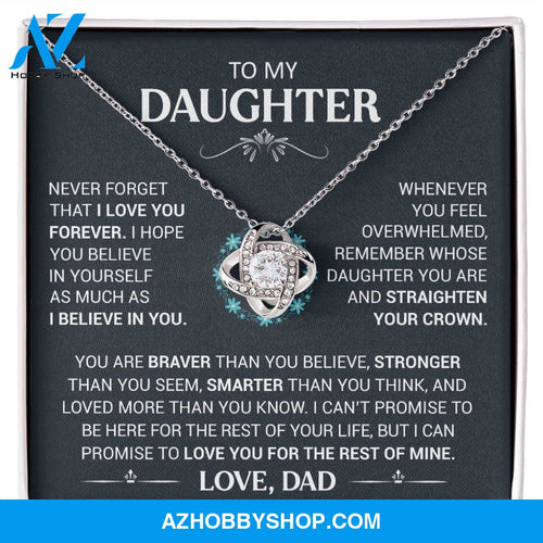 To My Daughter - Straighten Your Crown - Love Knot Necklace