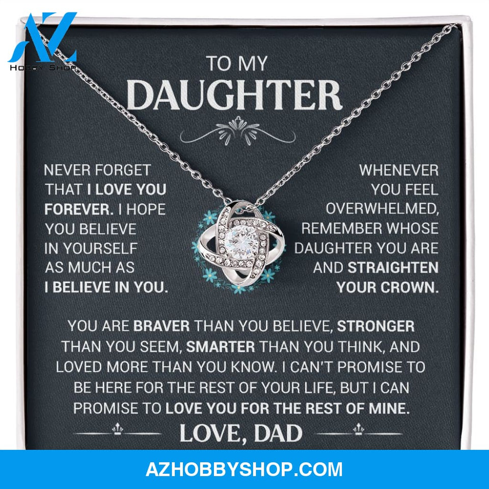 To My Daughter - Straighten Your Crown - Love Knot Necklace