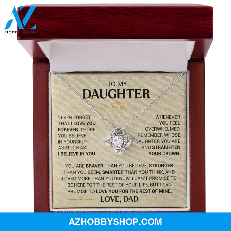 To My Daughter - Straighten Your Crown - Love Knot Necklace