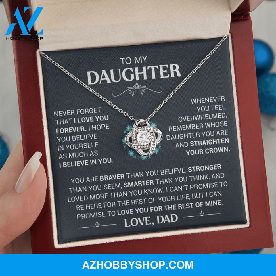 To My Daughter - Straighten Your Crown - Love Knot Necklace