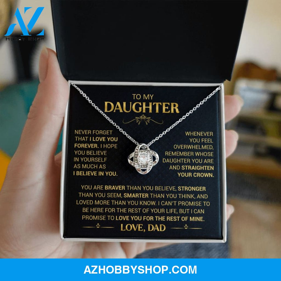 To My Daughter - Straighten Your Crown - Love Knot Necklace