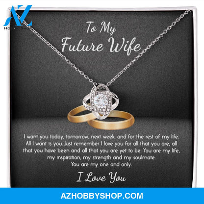 To My Future Wife My One and Only Love Knot Necklace