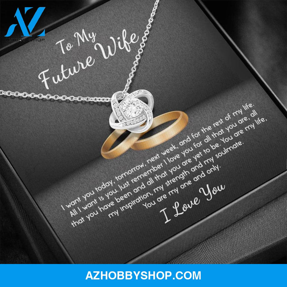 To My Future Wife My One and Only Love Knot Necklace