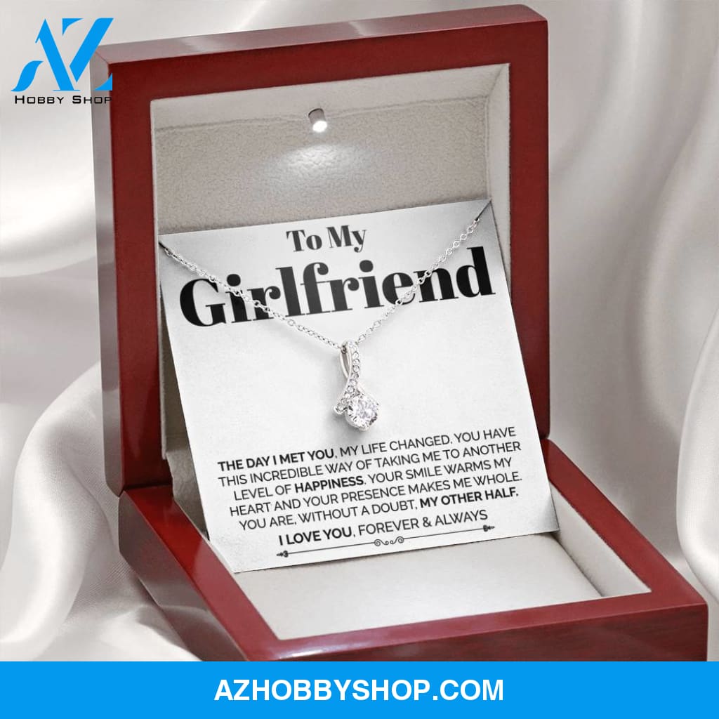 To My Girlfriend - The Day I Met You - White Gold Alluring Necklace