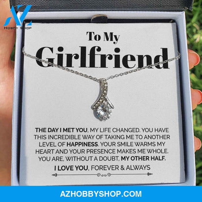 To My Girlfriend - The Day I Met You - White Gold Alluring Necklace