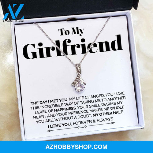 To My Girlfriend - The Day I Met You - White Gold Alluring Necklace