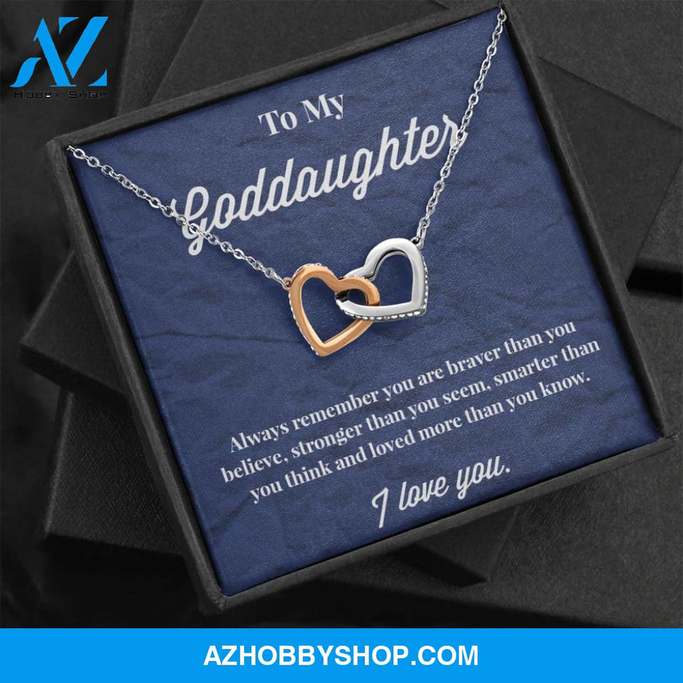 To My Goddaughter Interlocking Hearts Necklace - Jewelry for Goddaughter - Gift for Goddaughter