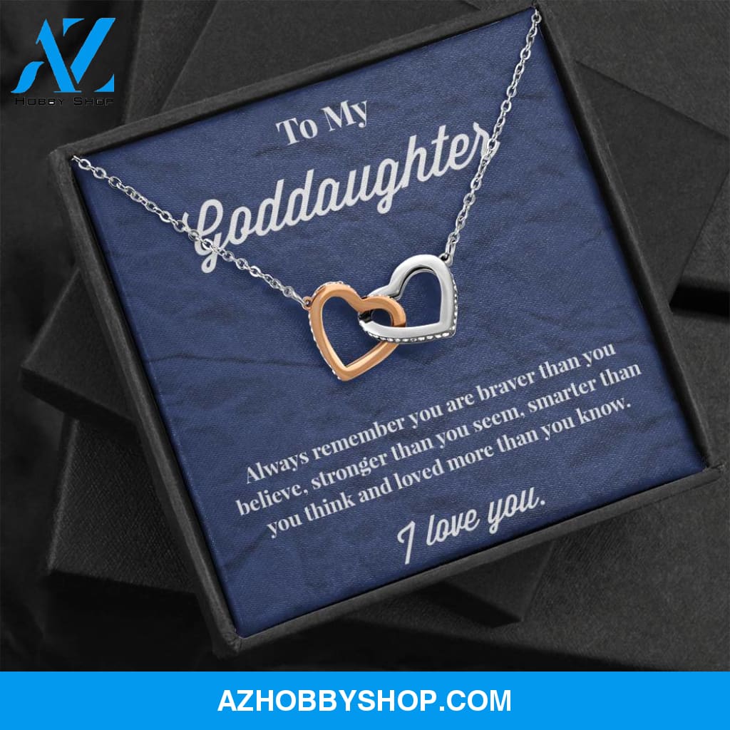 To My Goddaughter Interlocking Hearts Necklace - Jewelry for Goddaughter - Gift for Goddaughter